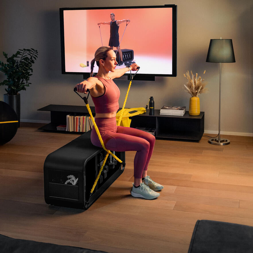 Technogym Spezial-Kombi: Ellipsentrainer + Fitnessbank